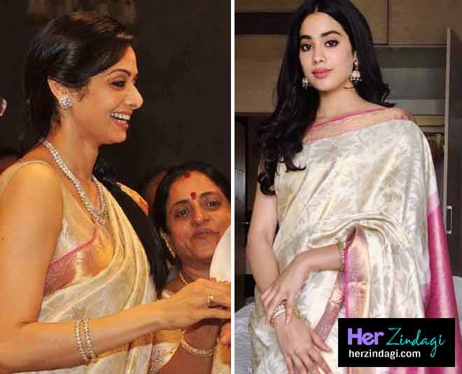 sridevi jhanvi kapoor dhadak saree