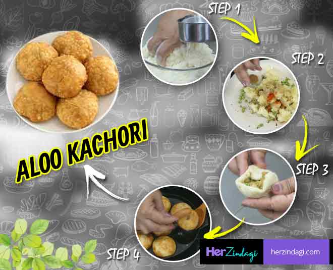 stuffed aloo kachori inside 