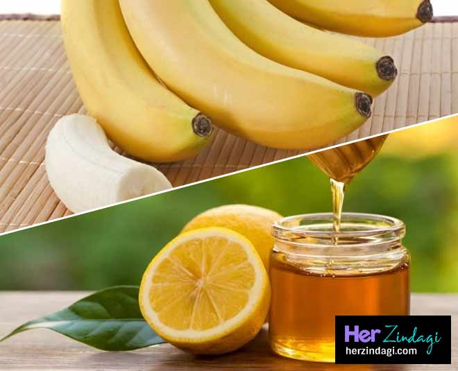 केला, शहद और नींबू का रस DIY hair mask for dry scalpe in summer inside