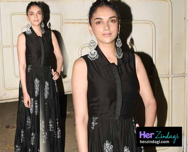 काला रंग aditi rao haidri black suit