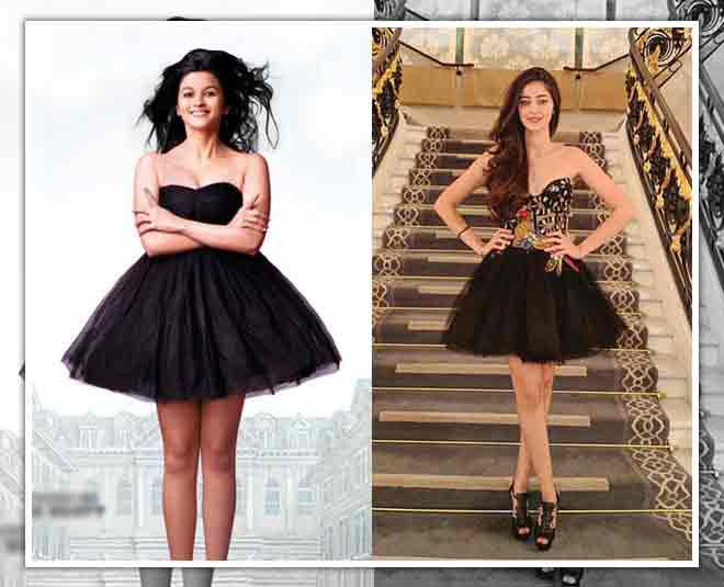 alia bhatt ananya pandey black dress
