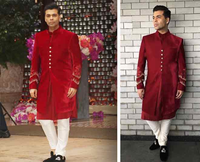 करण जौहर का वेलवेट लुक alia bhatt and priyanka chopra saree look in Shloka and akash ambani pre engagement bash