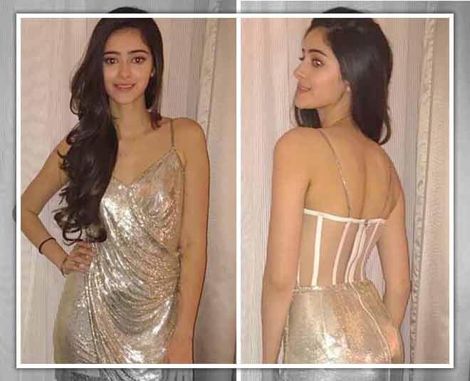 ananya pandey silver dress