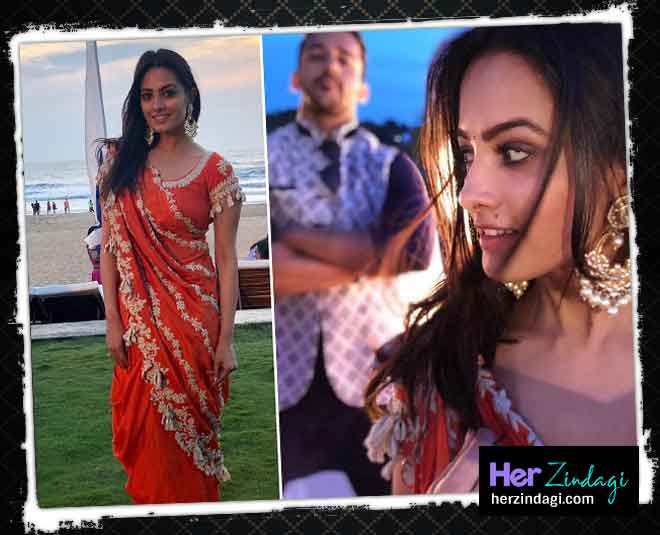 अनिता की धोती स्टाइल साड़ी anita hassanandani dhoti style saree