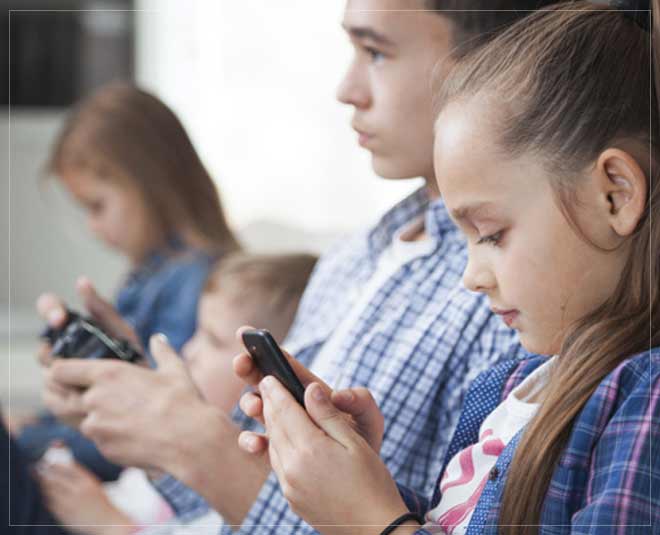 children using internet inside 