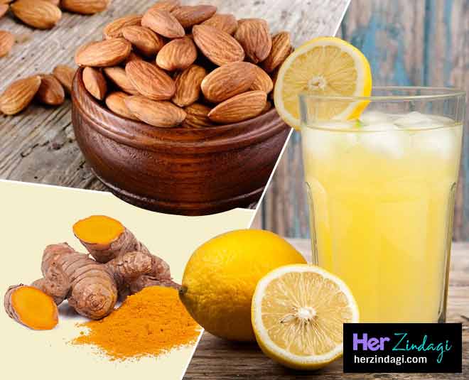 Lemon turmeric almond face pack for glowing skin lemon turmeric