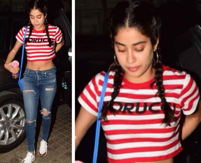 जाह्नवी कपूर की दो चोटियां jahnvi kapoor summer hairstyle