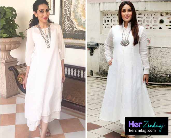 करीना-करिश्मा का एथनिक लुक kapoor sister kareena karishma white suit