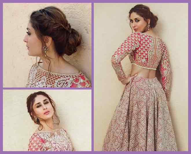 kareena kapoor bollywood saree bun hairstyle