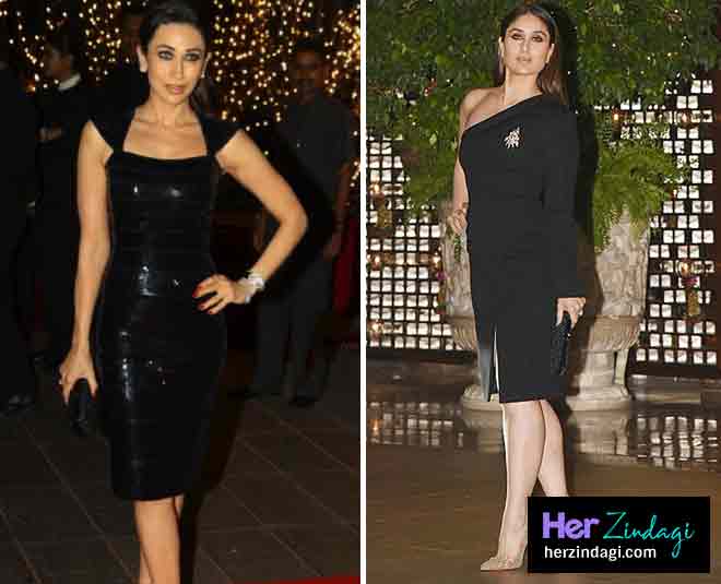 करीना-करिश्मा का ग्लैमरस लुक kareena karishma black dress