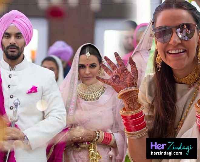 neha dhupia after wedding first look