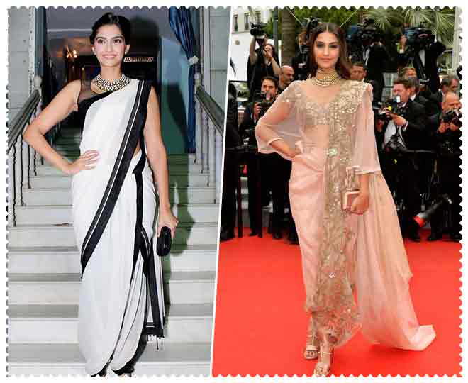 sonam indo western saree