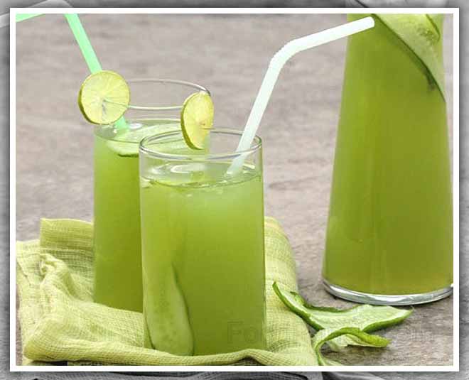 कुकुम्बर लेमोनेड summer mocktail drinks instead of coffee inside