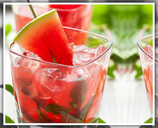 वॉटरमेलन मोजितो summer mocktail drinks instead of coffee inside
