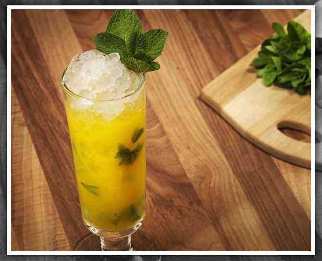 मैंगो पंच summer mocktail drinks instead of coffee inside