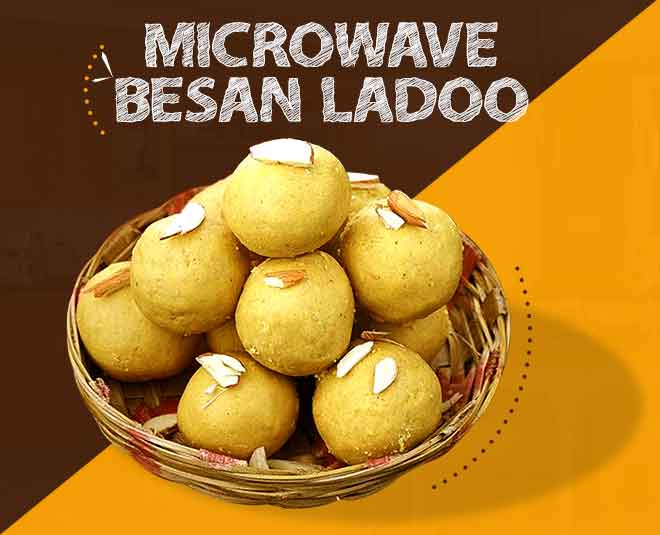 माइक्रोवेव बेसन लड्डू instant indian food Microwave Besan Ladoo