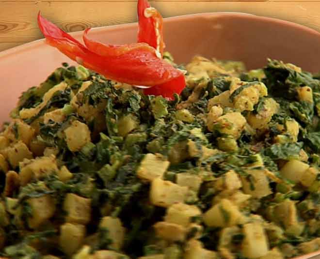 mooli palak sabji inside 