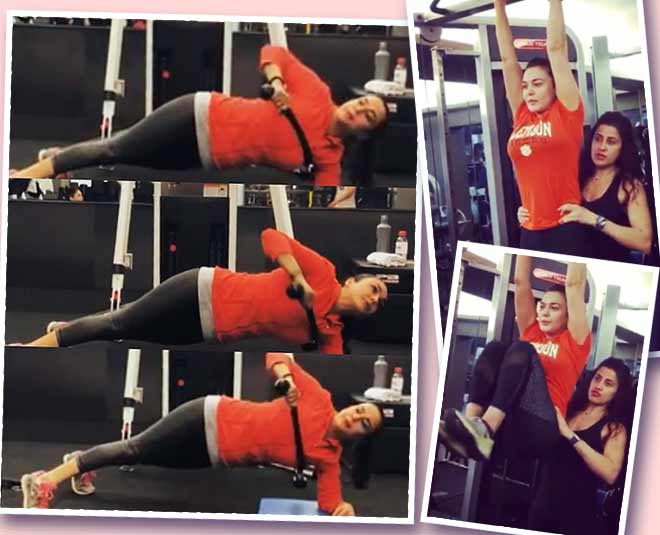 prity zinta wroking out ingym in