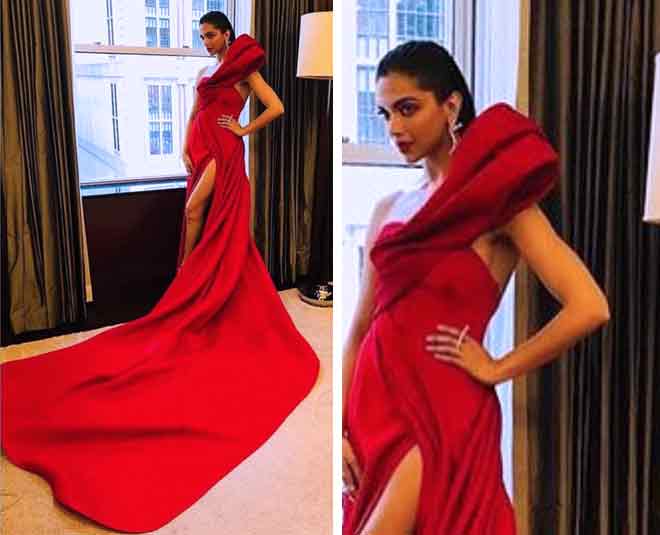 deepika padukone red gown met gala