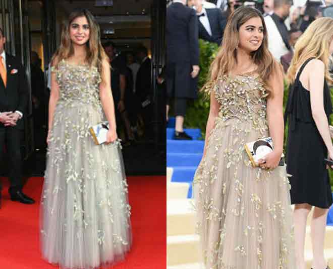 isha ambani met gala red carpet