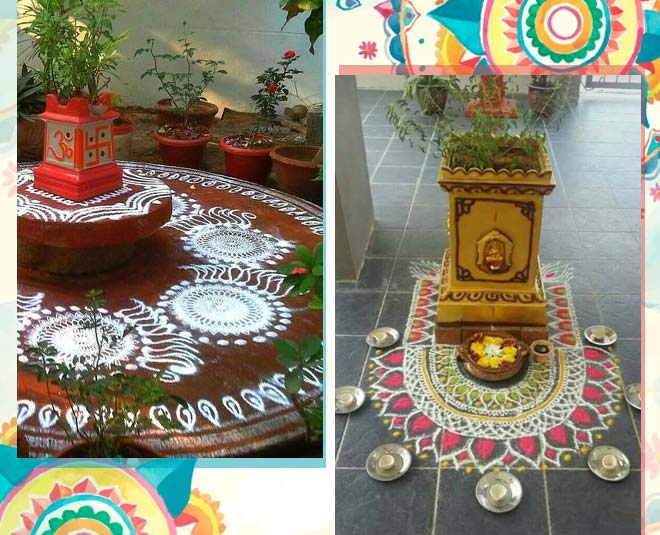diwali rangoli design tulsi
