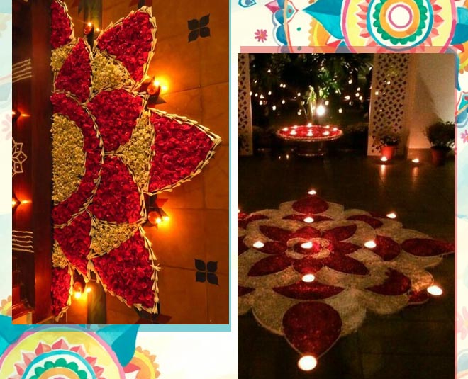 flower rangoli design for door