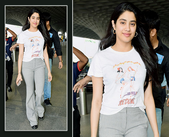 जाह्नवी कपूर janhvi kapoor air port look inside