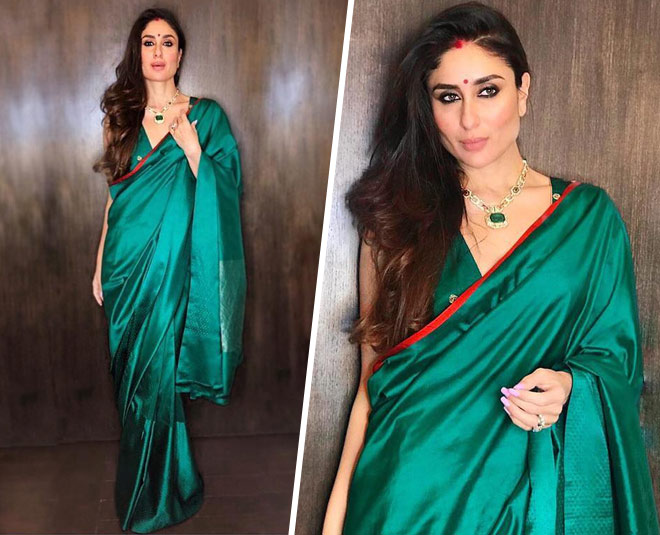kareena kapoor green saree wedding season