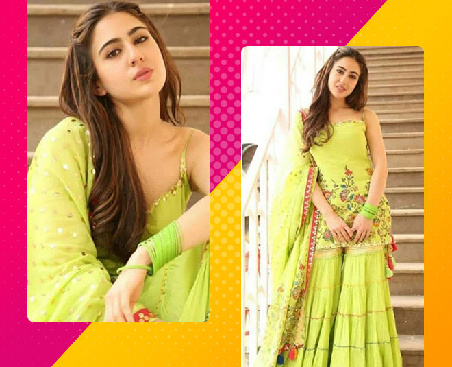 kedarnath actress sara ali khan ethnic sharara looks
