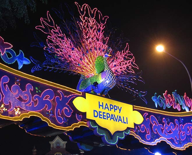 peacock motif diwali singapore