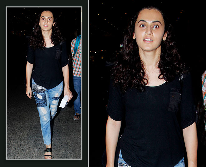 तापसी पन्नू taapsee pannu air port look inside