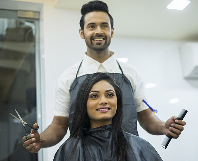 trimming hair inside