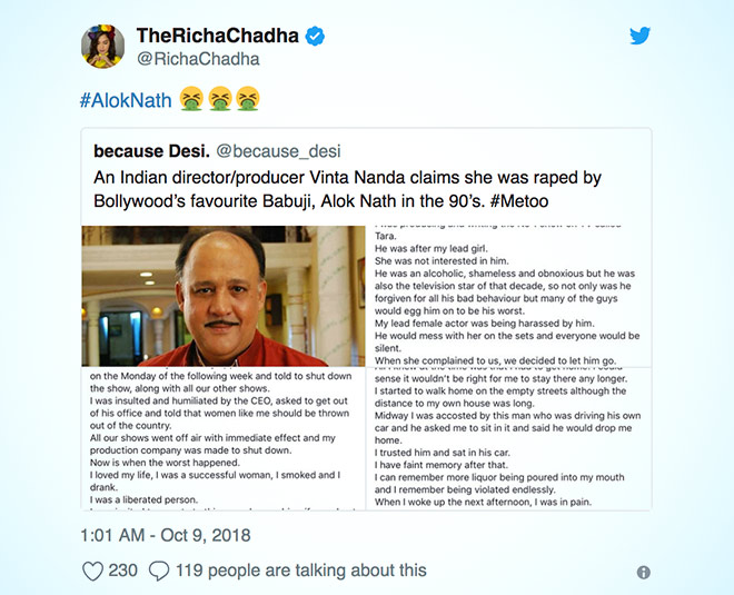 alok nath accused of rape