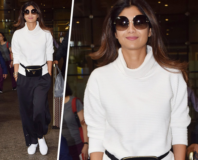 celebs sporty look on airport shilpa shetty inside 