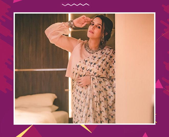 neha dhupia pregnancy fashion tips saree