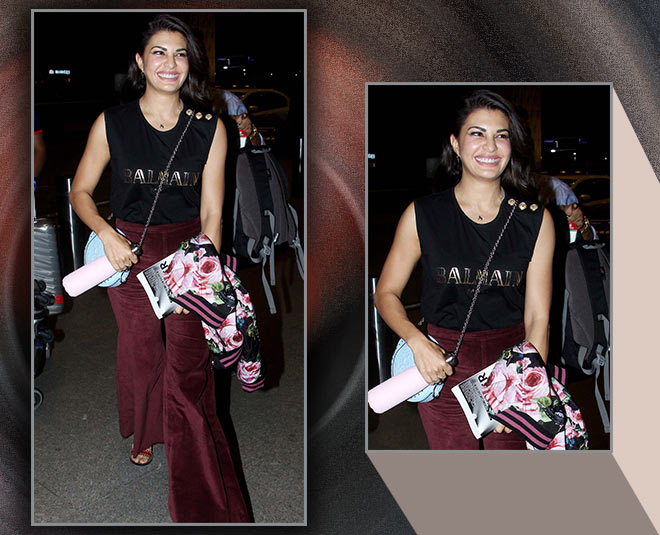 जैकलिन फर्नांडिस airport loof of this wk inside