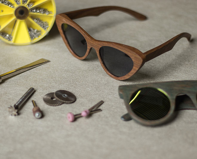 cat eye wooden sunglasses