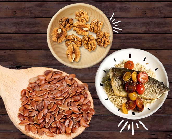 ओमेगा 3 वाले फूड्स - मछली, अखरोट, फ्लैक्स healthy diet for hai fall inside