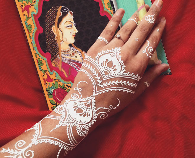 White Mehendi Design 