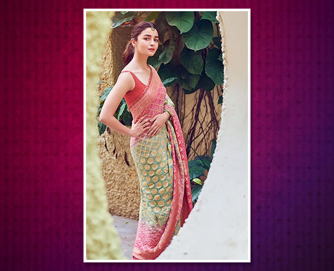 alia bhatt two tone saree