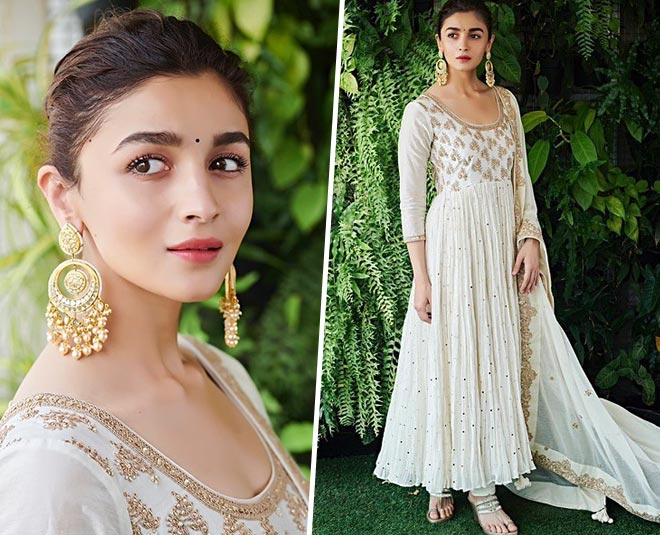 alia white anarkali