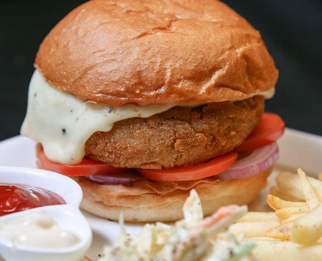 aloo tikki burger inside 