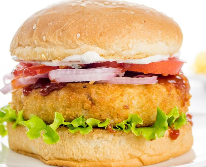 aloo tikki burger inside 