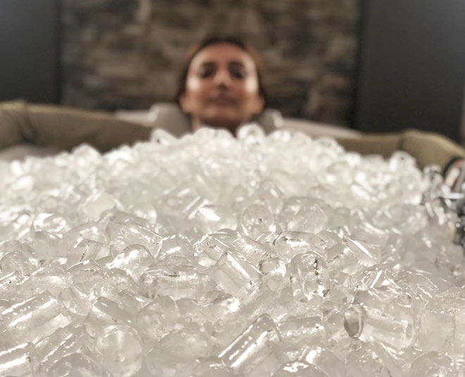 bollywood actress kajal aggarwaal ice bath