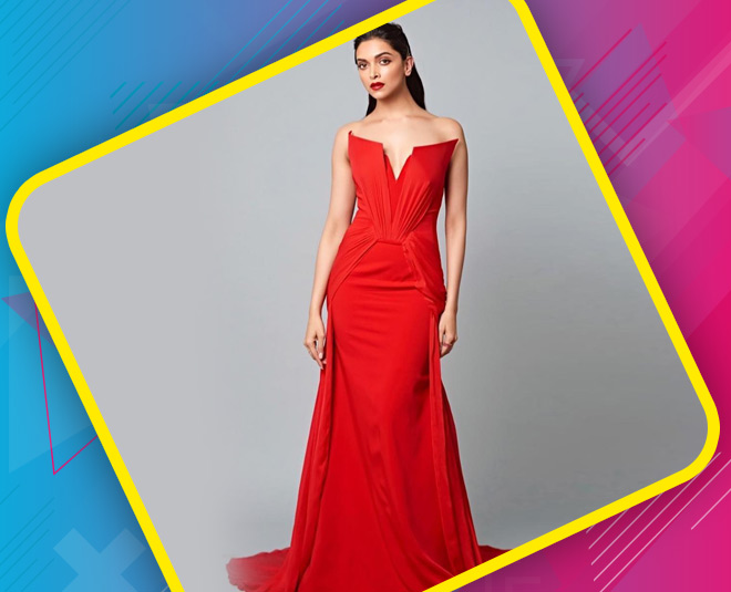 deepika reception red gown