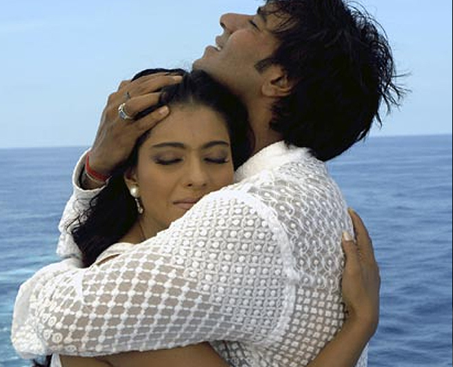 kajol ajay devgn cuddling hugging