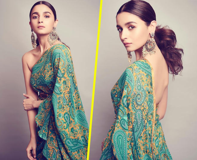 sabyasachi saree alia bhat in green saree