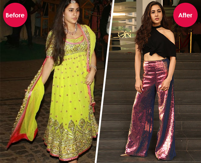 सारा अली sara ali khan before and after inside