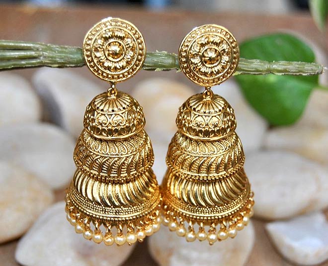 Buy Bodha - By Shivansh Brass 24KTwo Layered Designer Jhumka Earrings For  Women Online at Best Prices in India - JioMart.