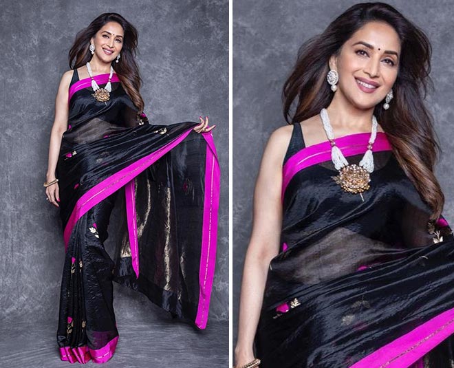 madhuri dixit saree style ideas ()